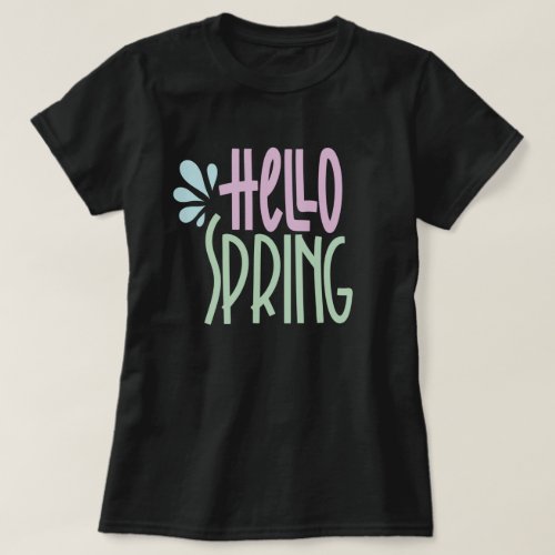 Hello Spring Cute Lettering  T_Shirt