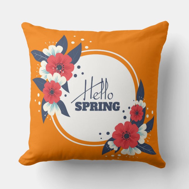 Hello Spring Decorative Pillow (Front)
