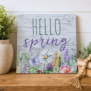 Hello Spring Faux Canvas Print
