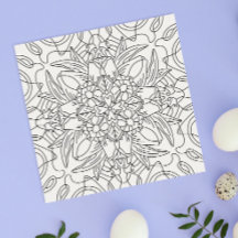 Hello Spring: Floral Abstract Coloring Card