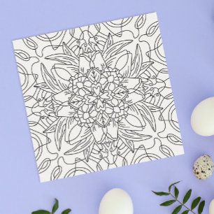 Hello Spring: Floral Abstract Coloring Card