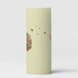 Hello Spring Floral Hedgehog Mug – Cute Bee & Flow Pillar Candle