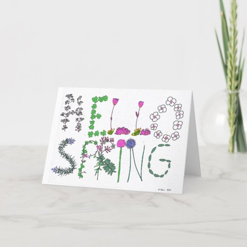 Hello Spring Flower Folding Card