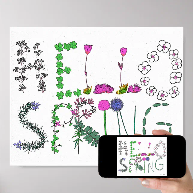 Hello Spring Flower Poster | Zazzle