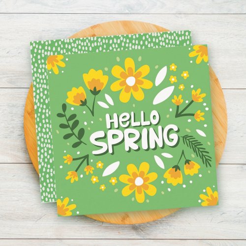 Hello Spring Flowers Greeting  Card