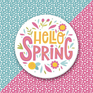 Hello Spring Flowers Sticker