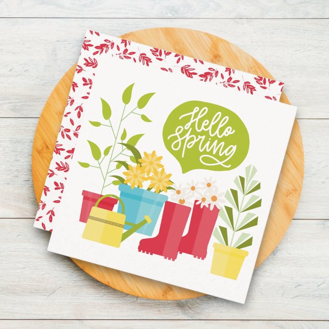 Hello Spring Garden Flowers Greeting  Card (Creator Uploaded)