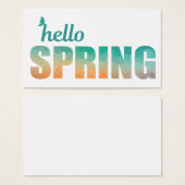 Hello Spring green to orange card. (Front & Back)