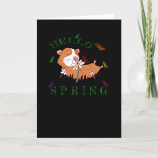 Hello Spring Hamster Butterfly Guinea Pig Colors Card