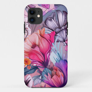 Hello Spring Happiness Time, Floral Pink iPhone 11 Case