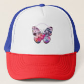 Girly Pink Butterfly Summer Trucker Hat | Zazzle display picture 2