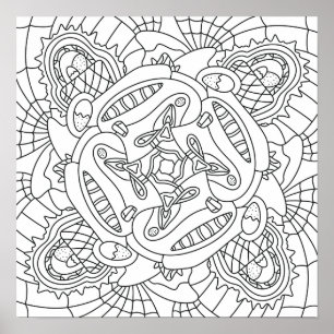 Hello Spring: Happy Easter Coloring Page Poster