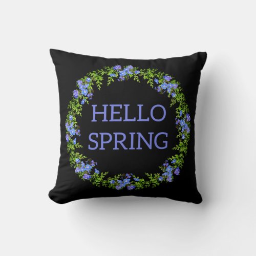 Hello Spring In Pastel Flowers Throw Pillow