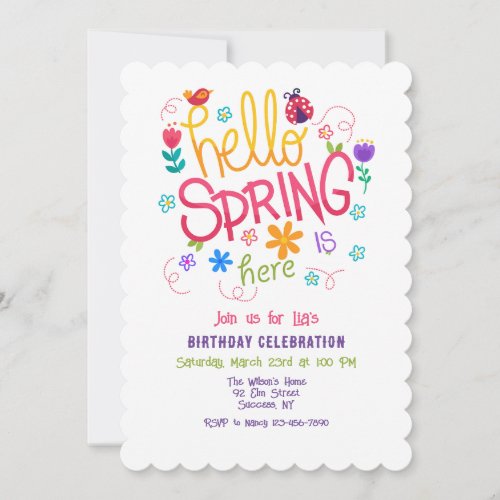 Hello Spring is Here Invitation