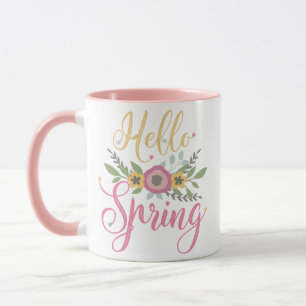 HELLO SPRING - pastel flowers Mug