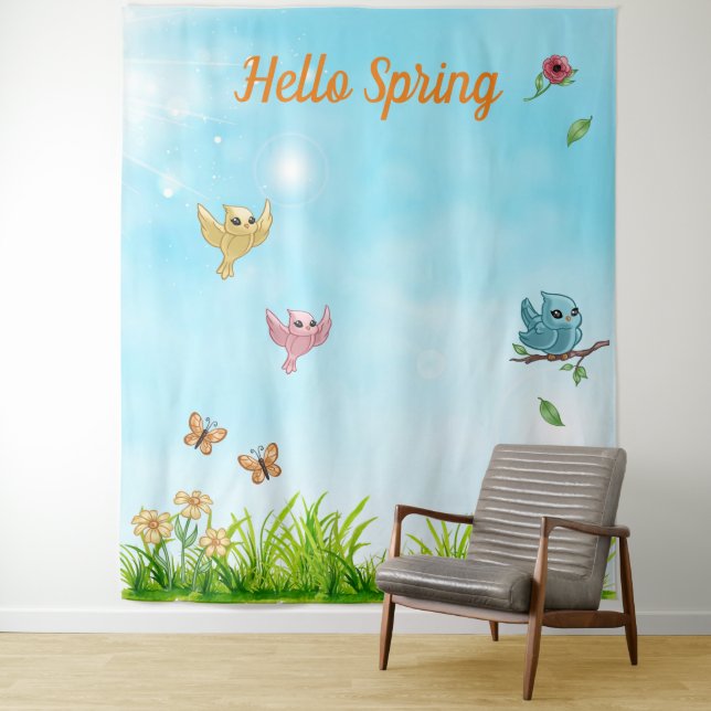 Hello Spring Photo Party Backdrop (In Situ)
