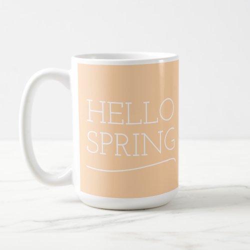 Hello Spring Pink Cute Pretty Aesthetic Springtime Coffee Mug