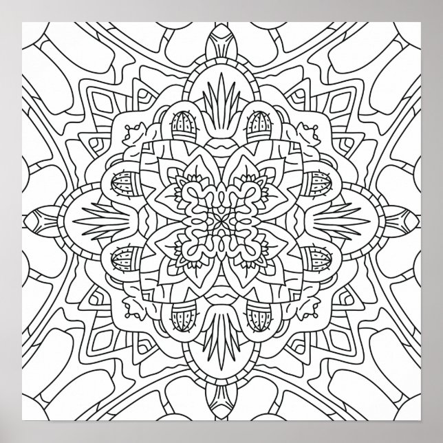 Hello Spring: Plant Coloring Page Poster (Front)