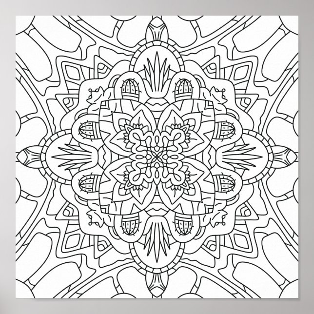 Hello Spring: Plant Coloring Page Poster (Front)