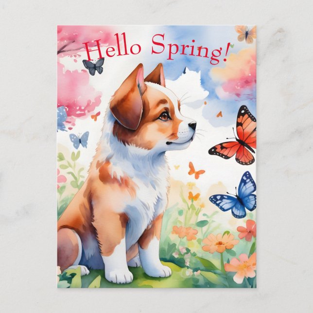 Hello Spring Postcard (Front)