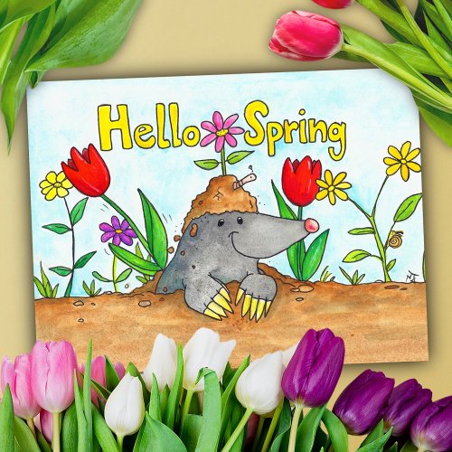 Hello Spring postcard by Nicole Janes