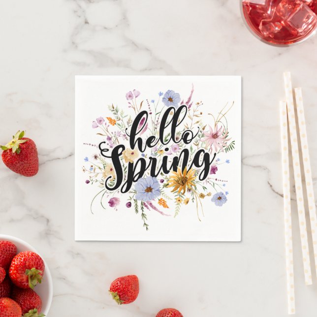 Hello Spring Quote  Napkins (Insitu)