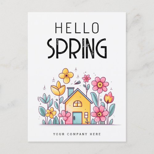 Hello Spring Real Estate Farming  Postcard