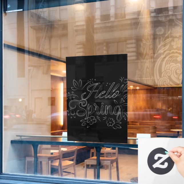 Hello Spring Sign  (Cafe Window)