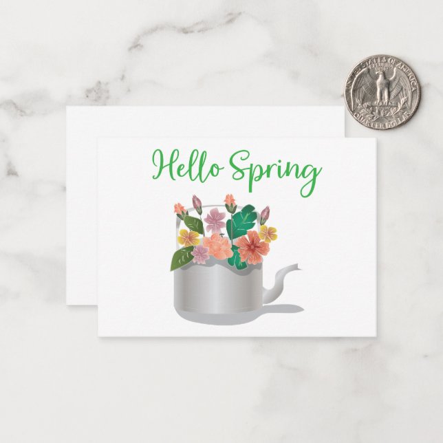 Hello Spring Sign Note Card (Front/Back In Situ)