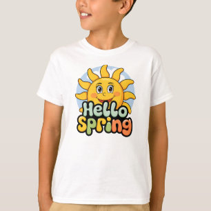Hello Spring: Smiling Sun and Blue Sky T-Shirt