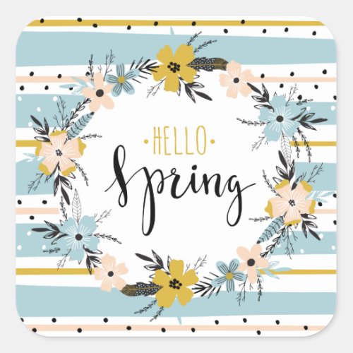 Hello Spring Spring Flowers Easter Gift Stickers