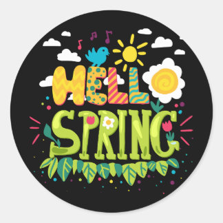Hello spring sticker