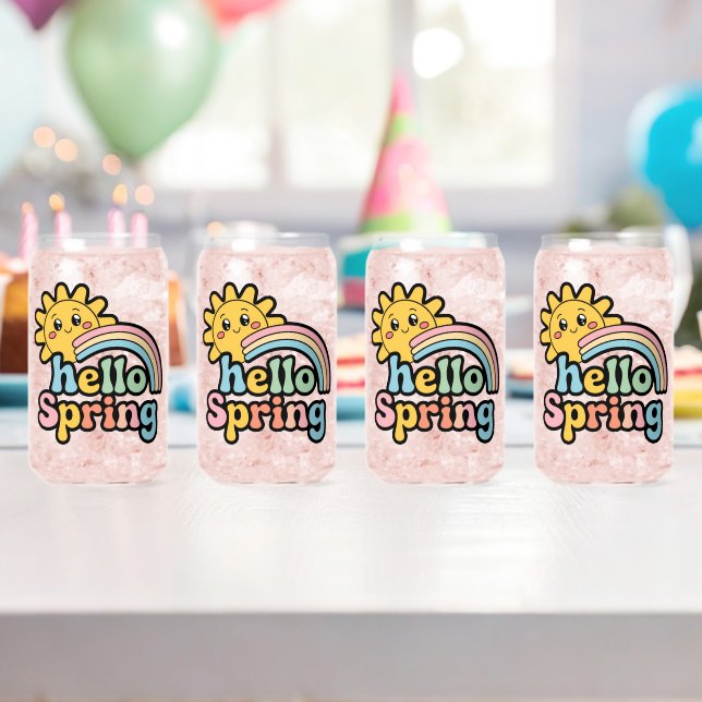 Hello Spring: Sun, Rainbow and Good Mood Can Glass (Insitu (Birthday))