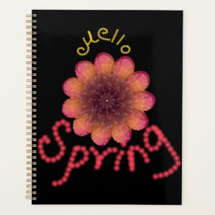 Hello Spring - Textured Pink & Orange Flower Art Planner