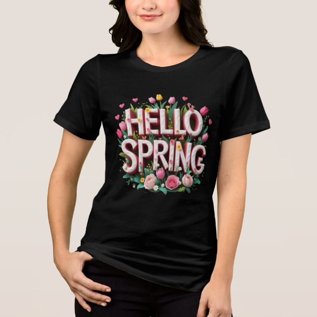 Hello Spring Tri-Blend Shirt (Front)
