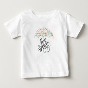 Hello Spring Umbrella Baby T-Shirt