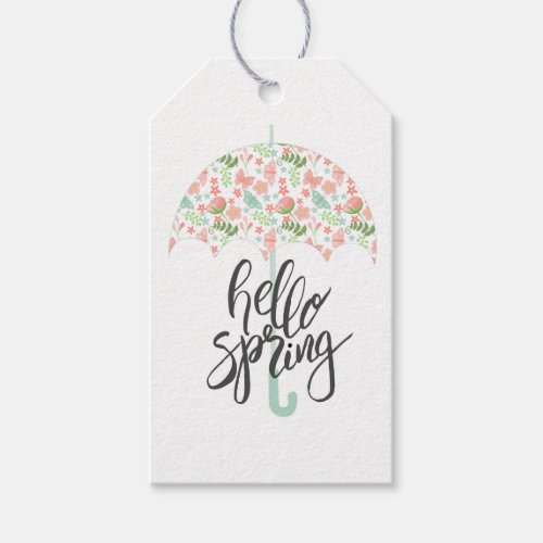 Hello Spring Umbrella Gift Tags
