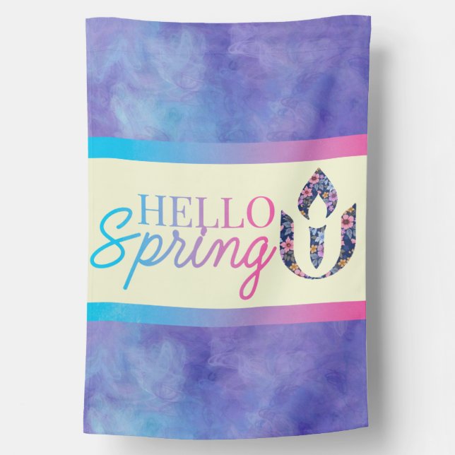 Hello spring Unitarian Universalism  House Flag (Back)