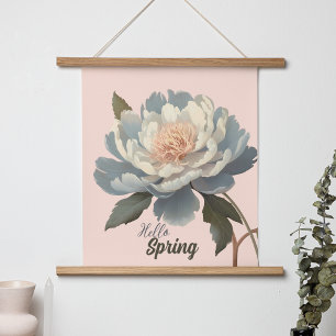 HELLO SPRING VINTAGE FLOWER POSTER