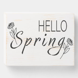 Hello Spring Wood Decor Wooden Box Sign