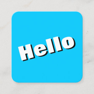 Hello - Square - Blue #00CCFF Business Card