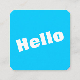 Hello  - Square - Neon Red Business Card