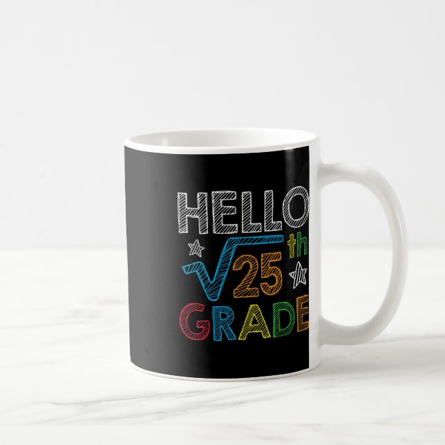 Hello Square Root 25 5th Grade Back To School Math Coffee Mug (Right)