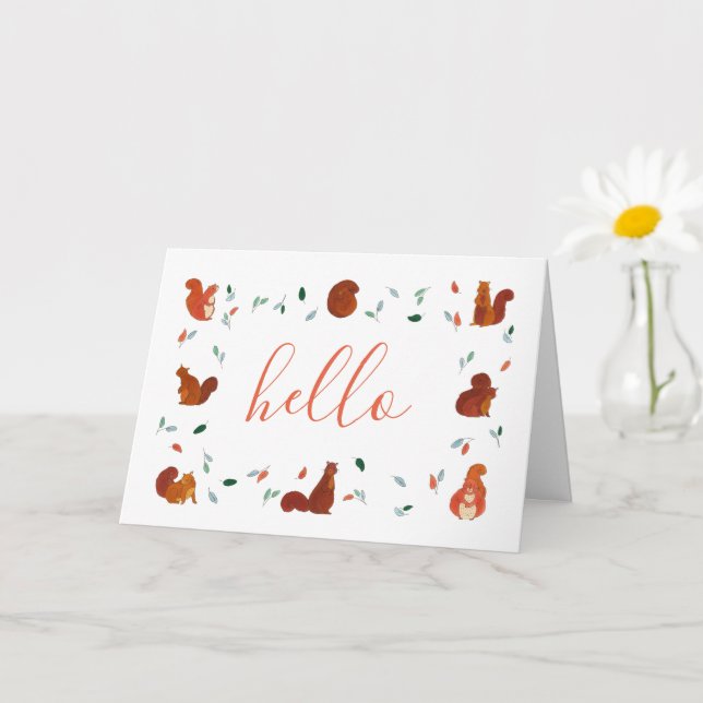 Hello Squirrels Blank Card (Small Plant)