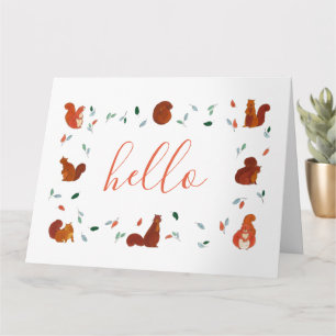 Hello Squirrels Blank Card