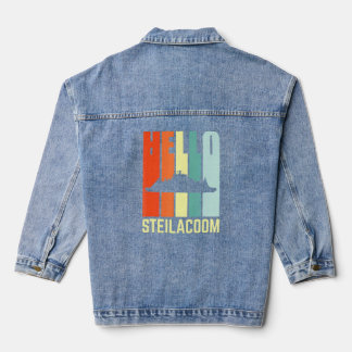 Hello Steilacoom Sunset With Steilacoom Ferry  Denim Jacket