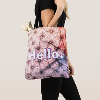 Hello. Stylish Modern Colorful Pattern Tote Bag