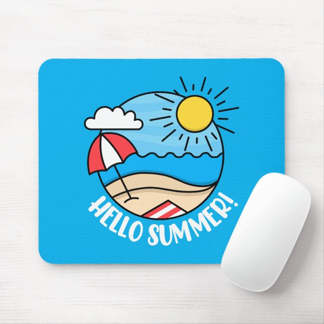 Hello Summer 2 Mouse Pad (With Mouse)