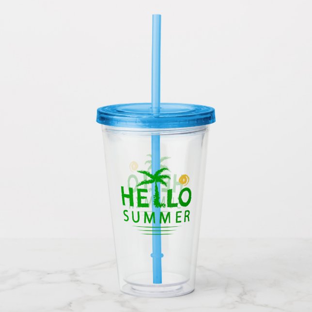 Hello Summer Acrylic Tumbler (Front)