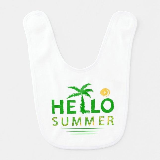 Hello Summer Baby Bib (Front)
